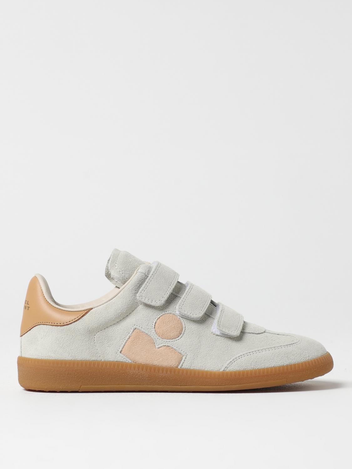 Isabel Marant Leather Sneakers With Branded Heel Counter In White
