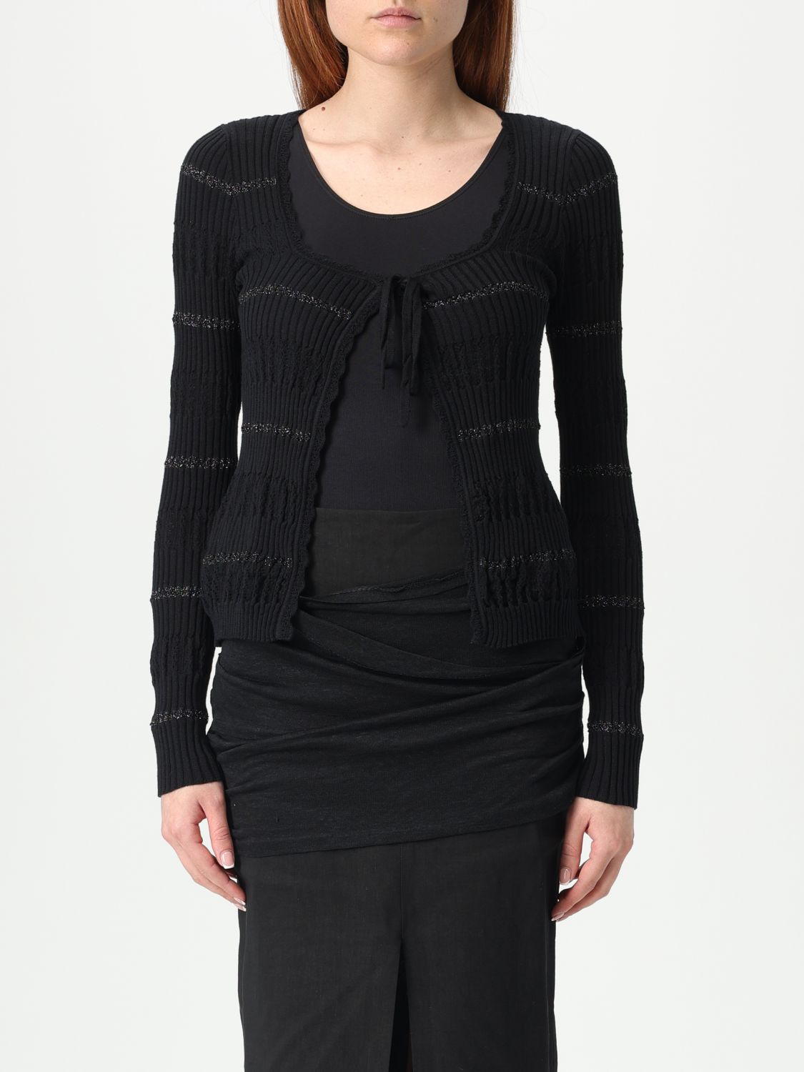 Pinko Cardigan Woman Color Black In Black