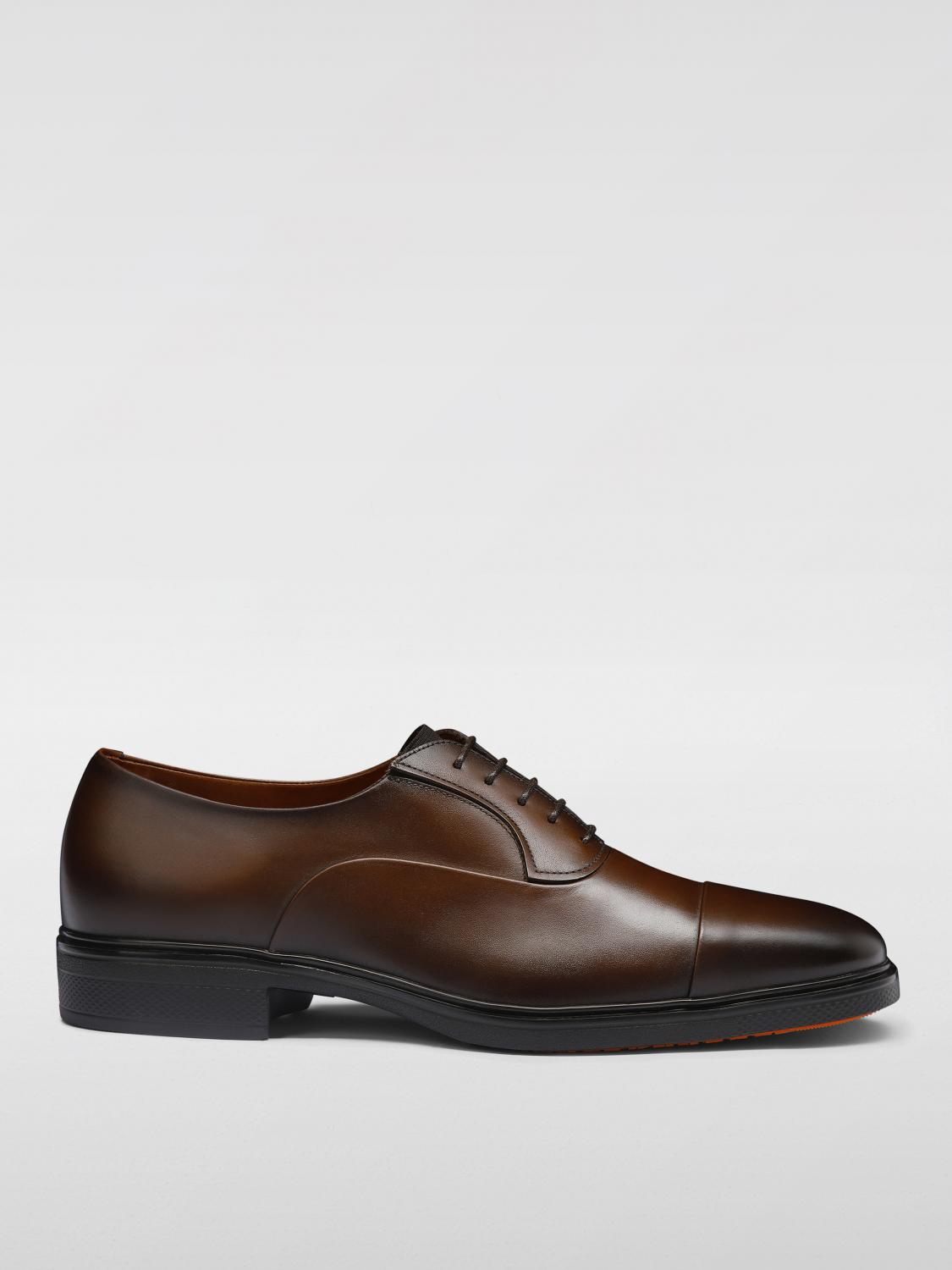 Santoni Brogue Shoes Men Color Brown In Brown
