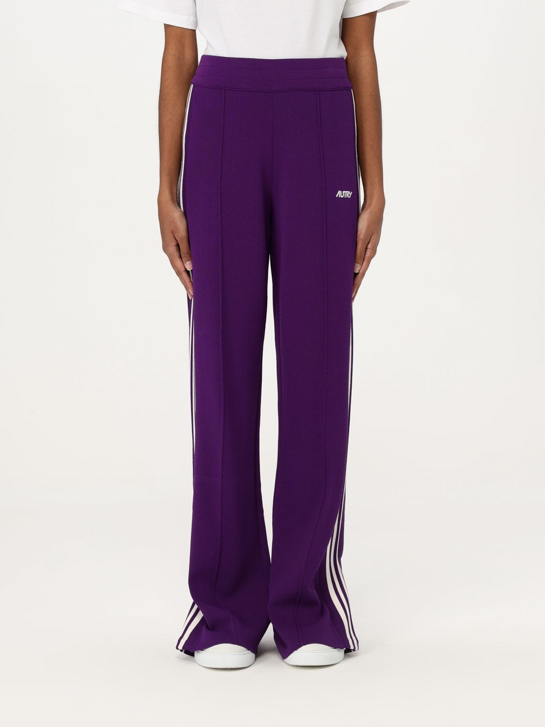 Shop Autry Pants Woman Color Violet