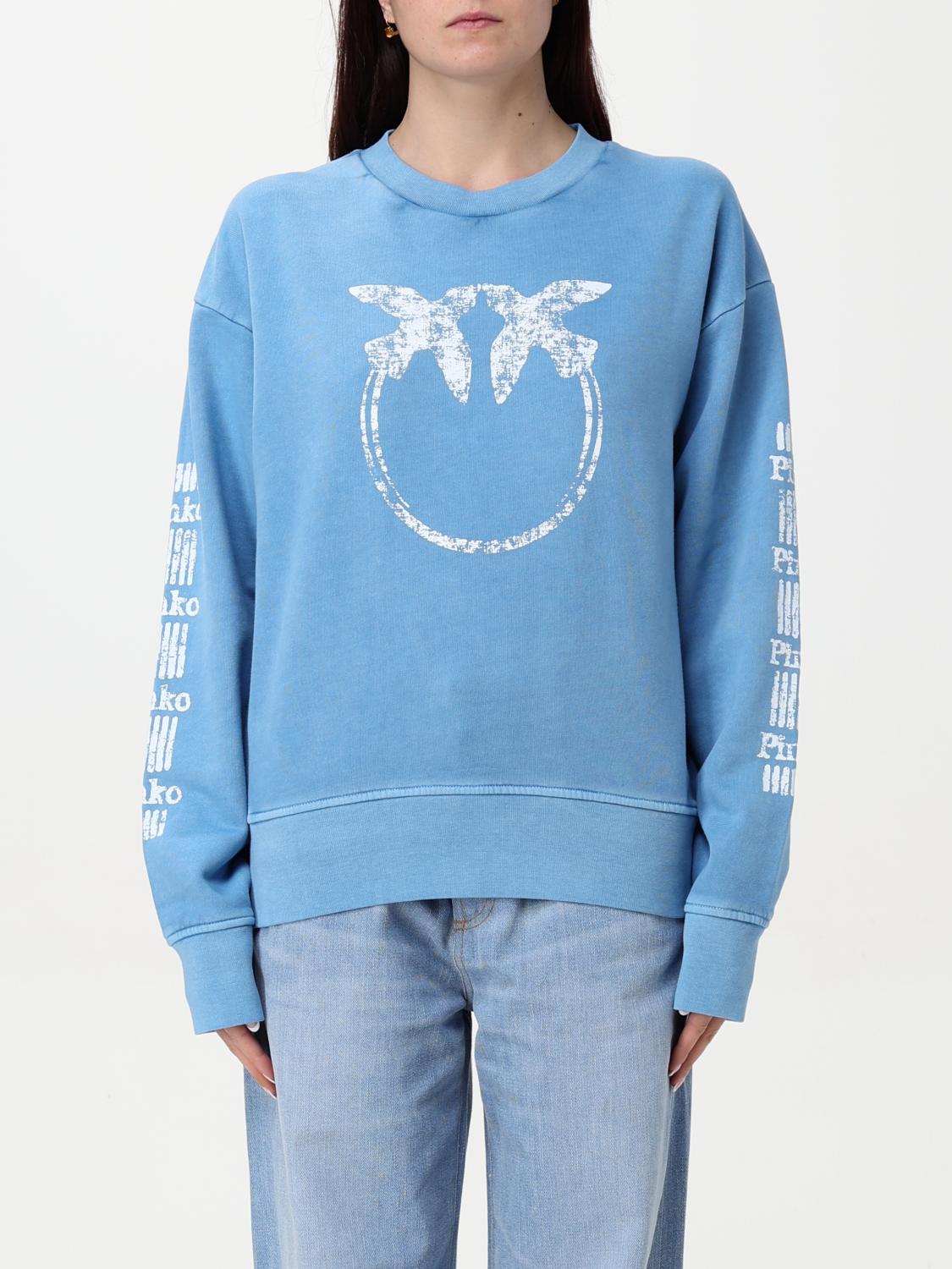 Shop Pinko Sweatshirt Woman Color Blue