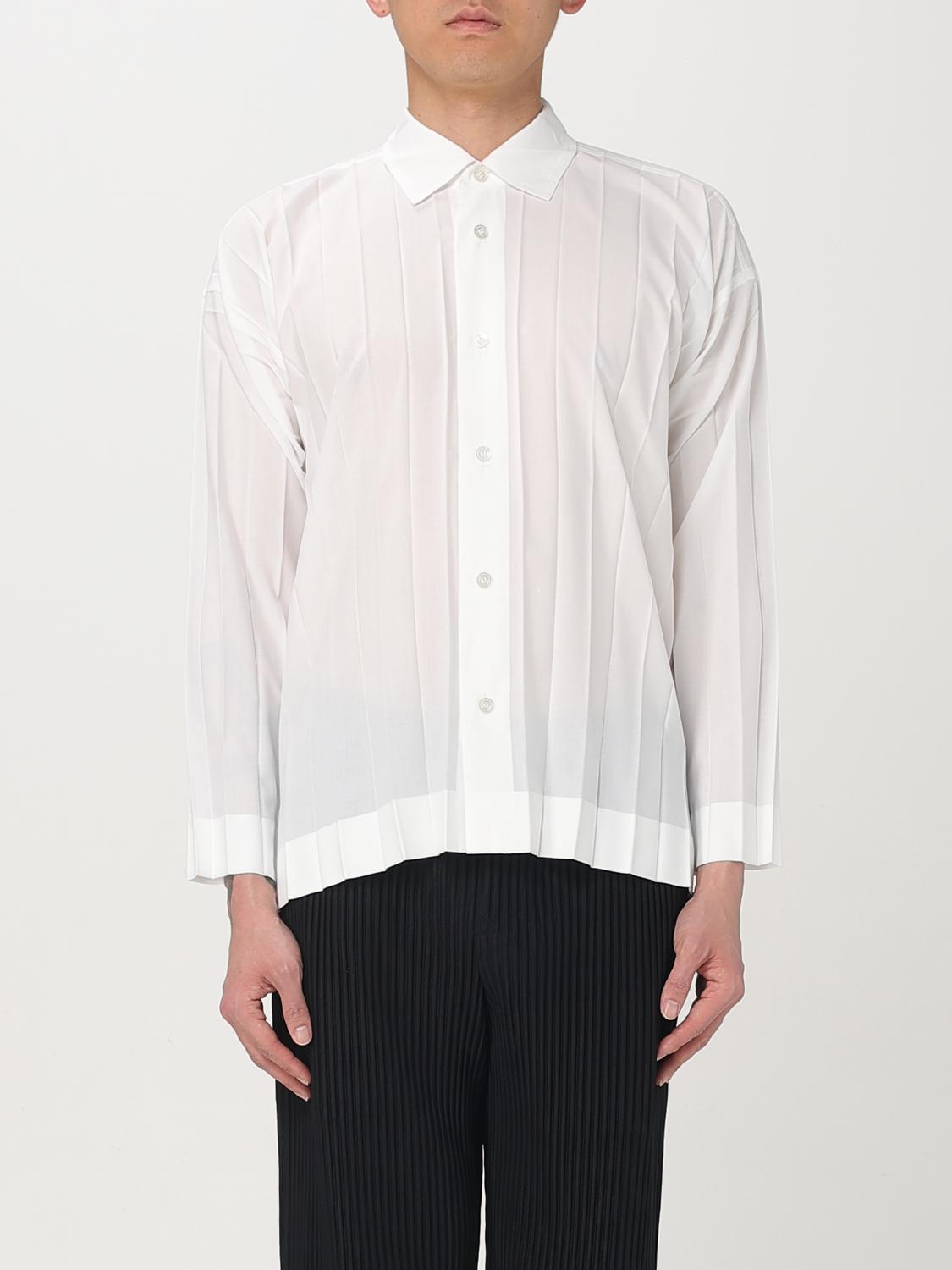 Issey Miyake White Edge Shirt In White
