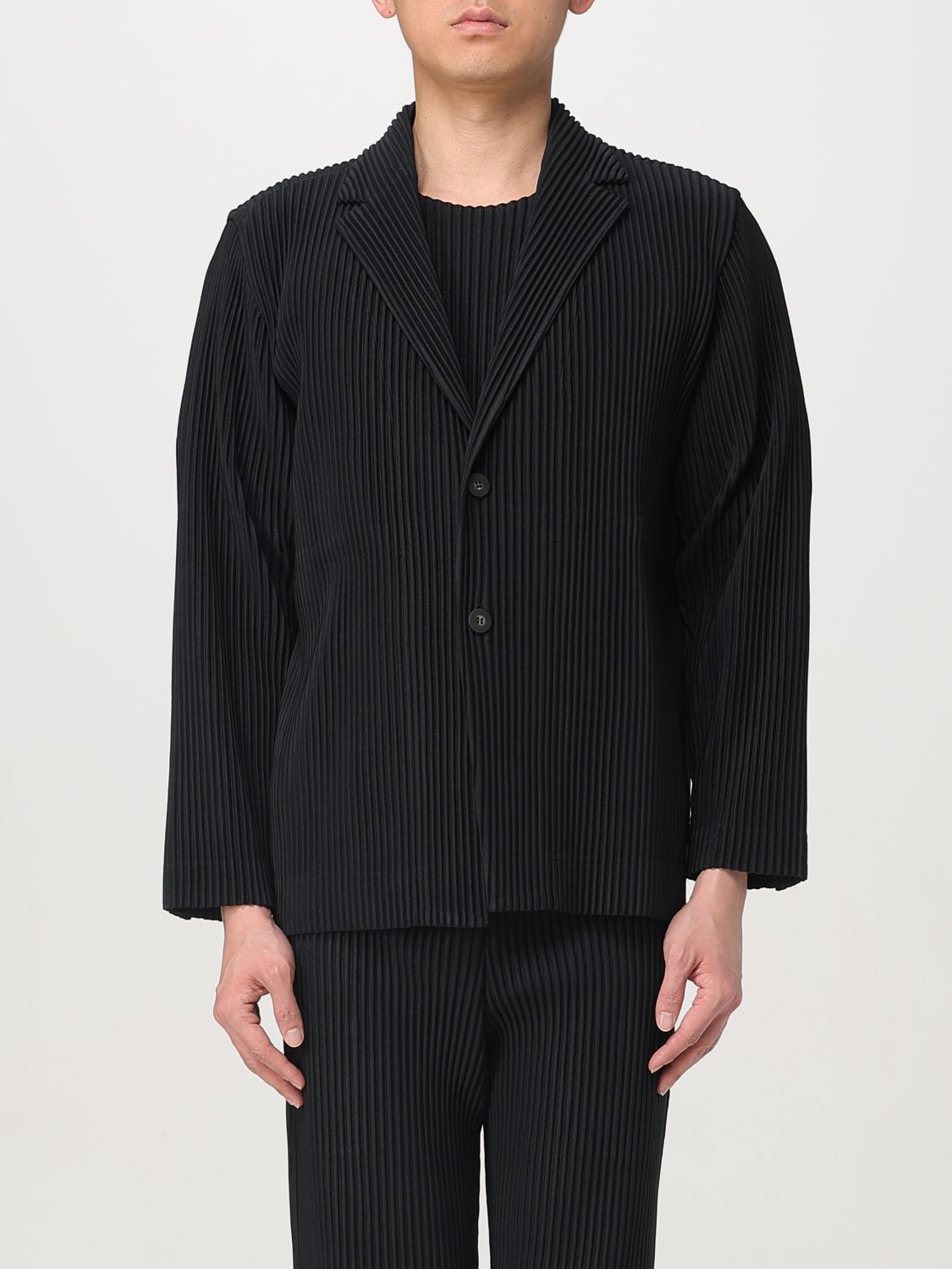 ISSEY MIYAKE BLAZER HOMME PLISSE' ISSEY MIYAKE MEN COLOR BLACK G64777002