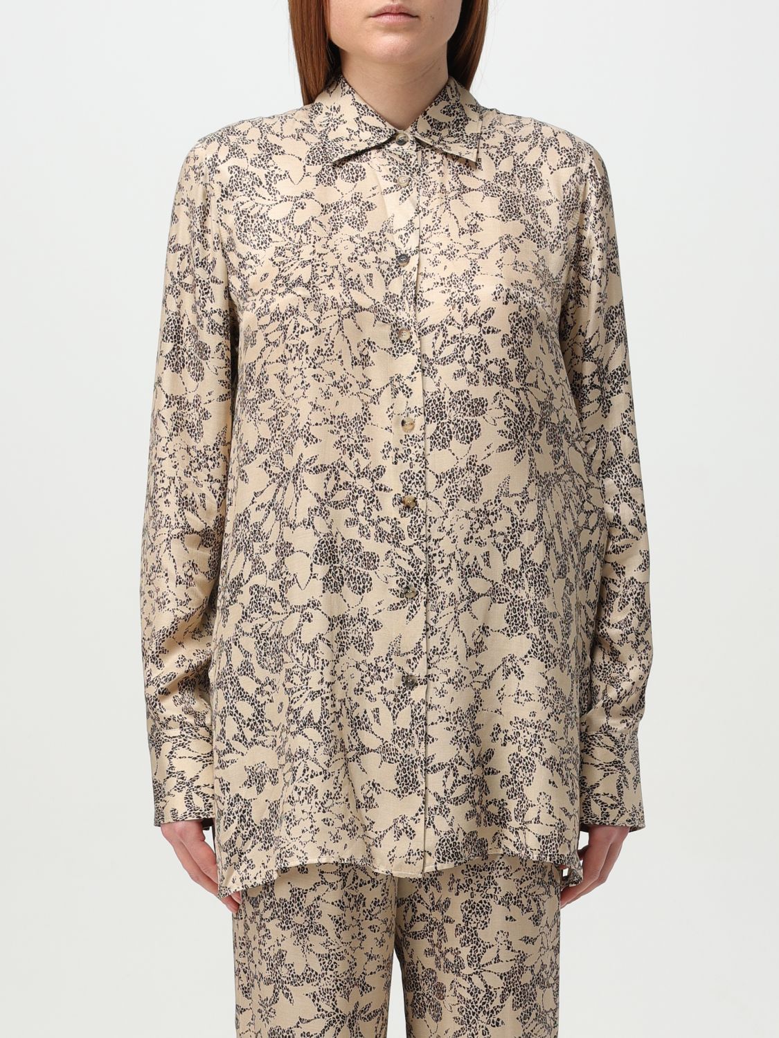 Golden Goose All-over Floral Print Shirt In Silk In Multicolor