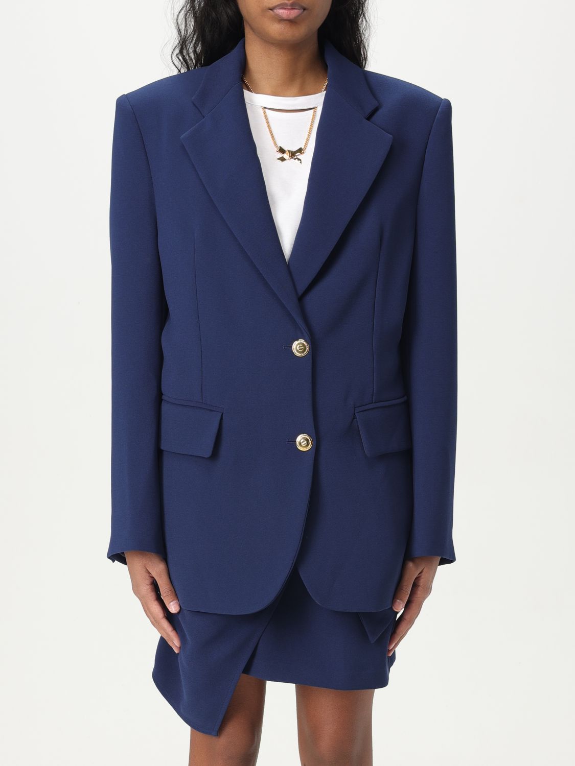 Elisabetta Franchi Long-sleeved Suit Jacket In Blau
