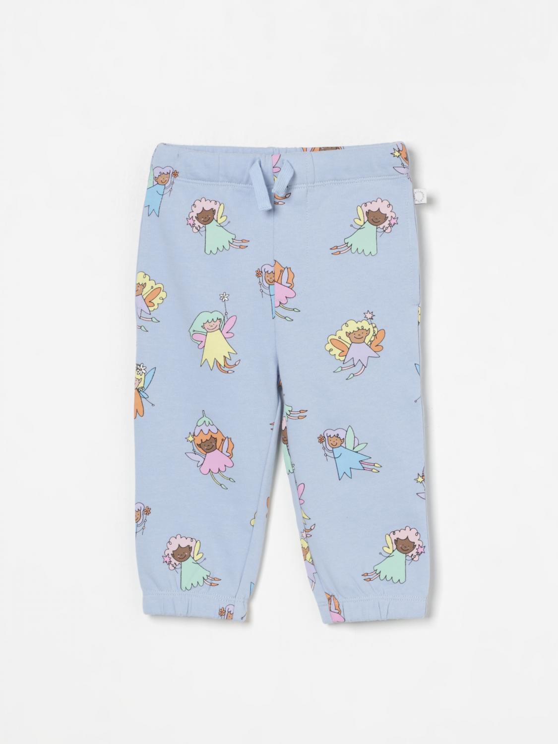 Stella Mccartney Light Blue Trousers For Baby Girl With Fairies In Bunt