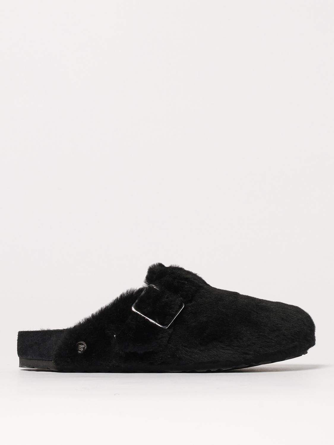 Birkenstock 1774 Shearling Boston Clogs In Black