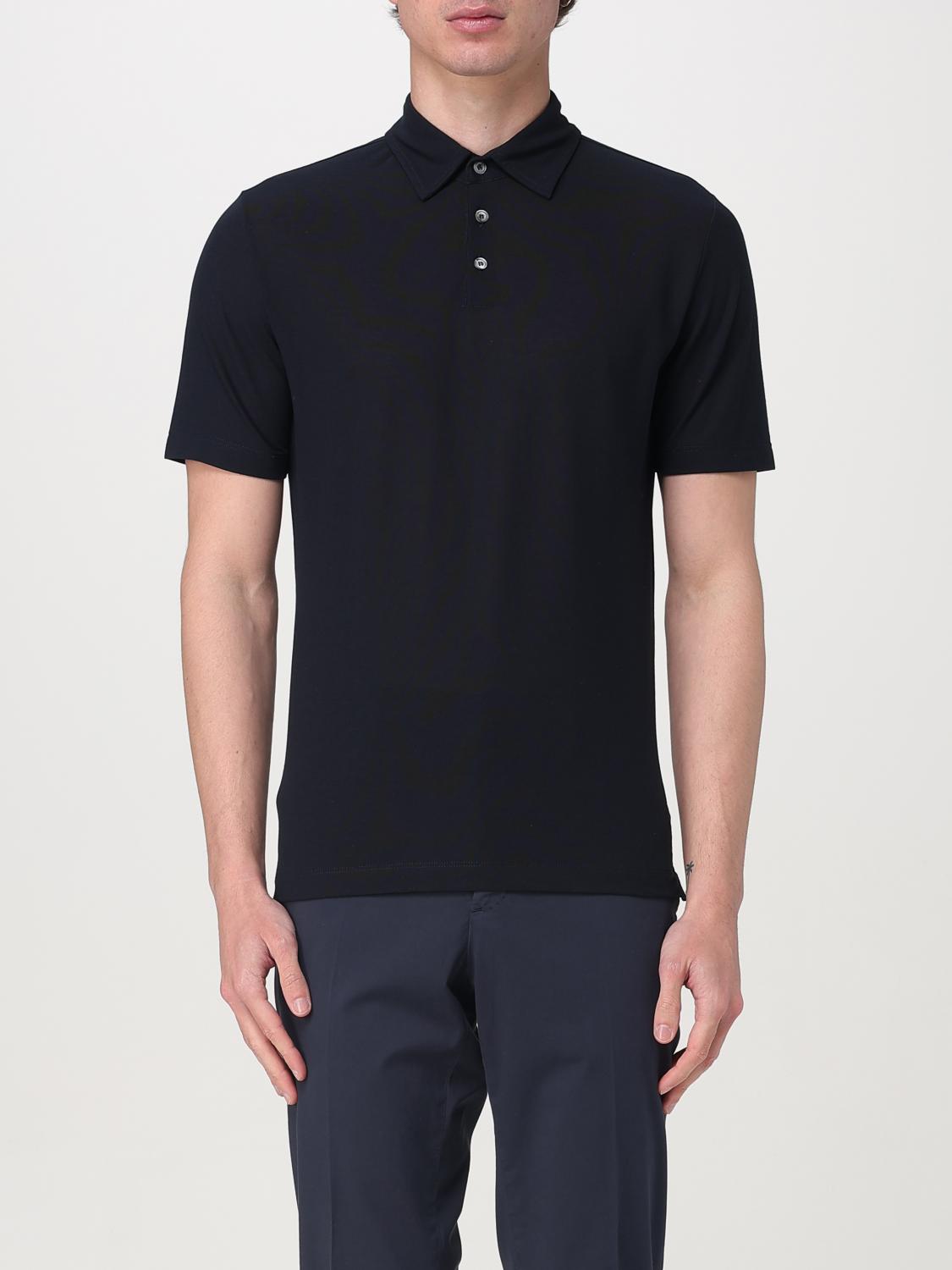 Zanone Ice Cotton Polo Shirt In Blue 1