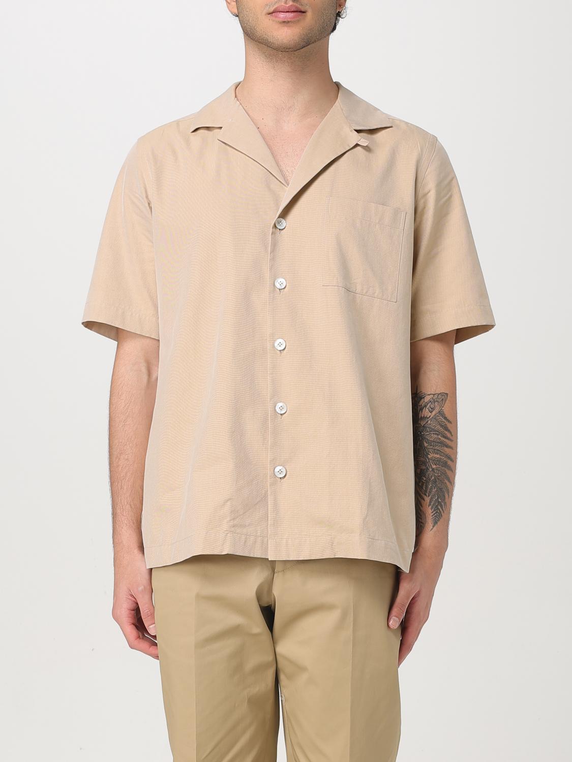 Lardini Relaxed Fit Shirt Camp Collar In Honey