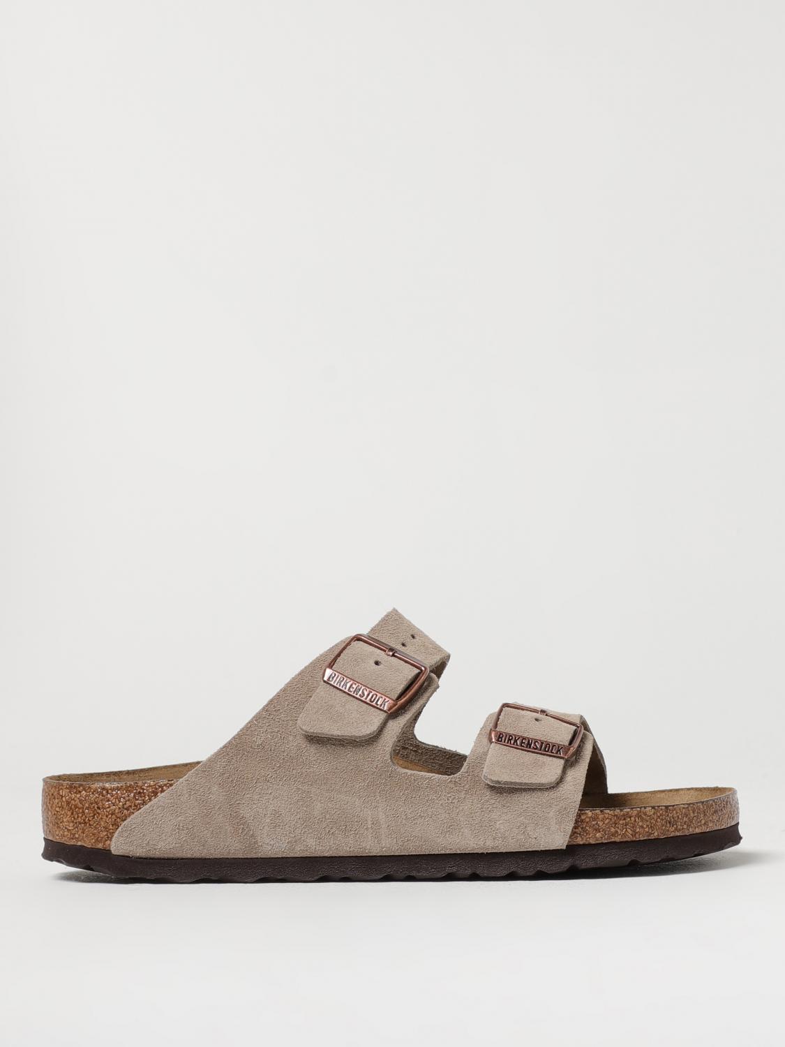Birkenstock Arizona Slides Narrow Fit In Beige