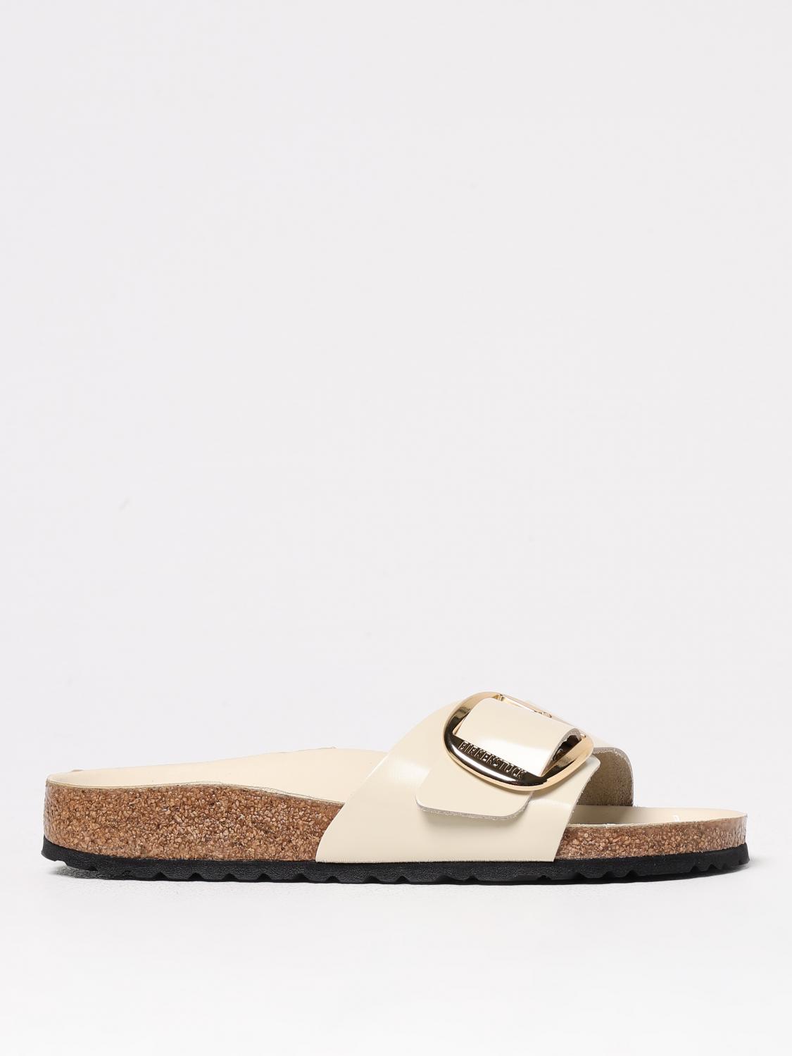 Birkenstock Flat Sandals Woman Color Ecru In Ecru
