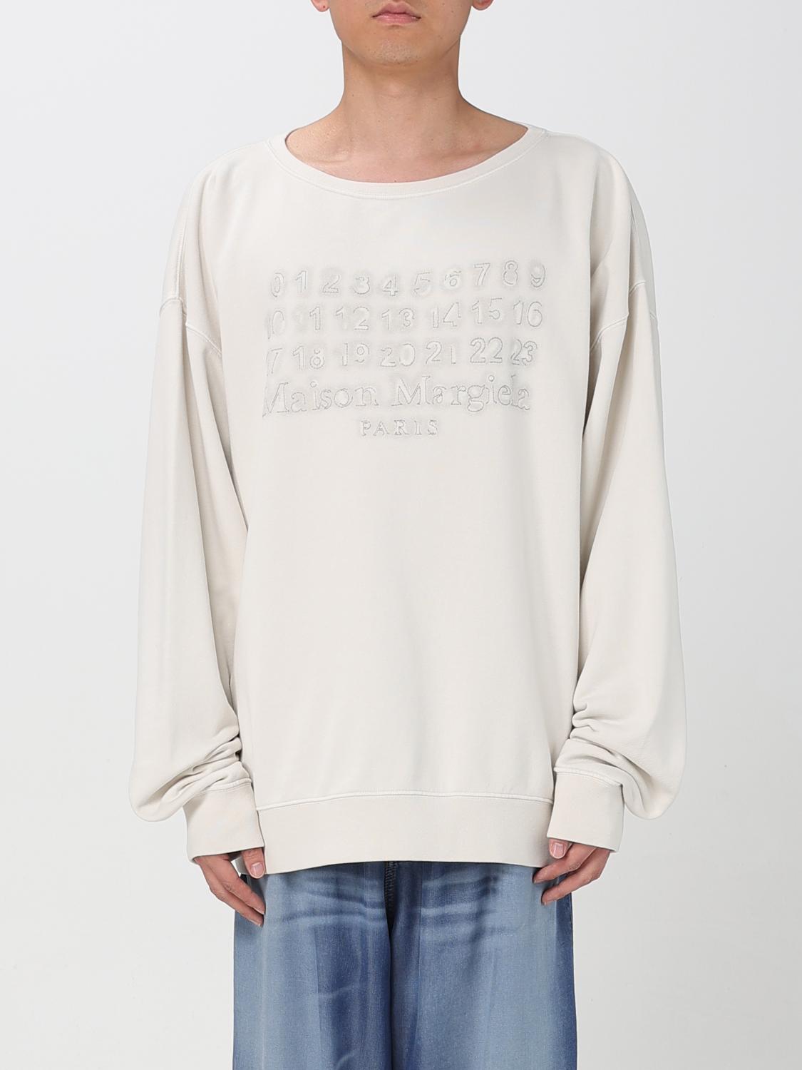 Maison Margiela Crewneck Sweatshirt With Topstitched Log