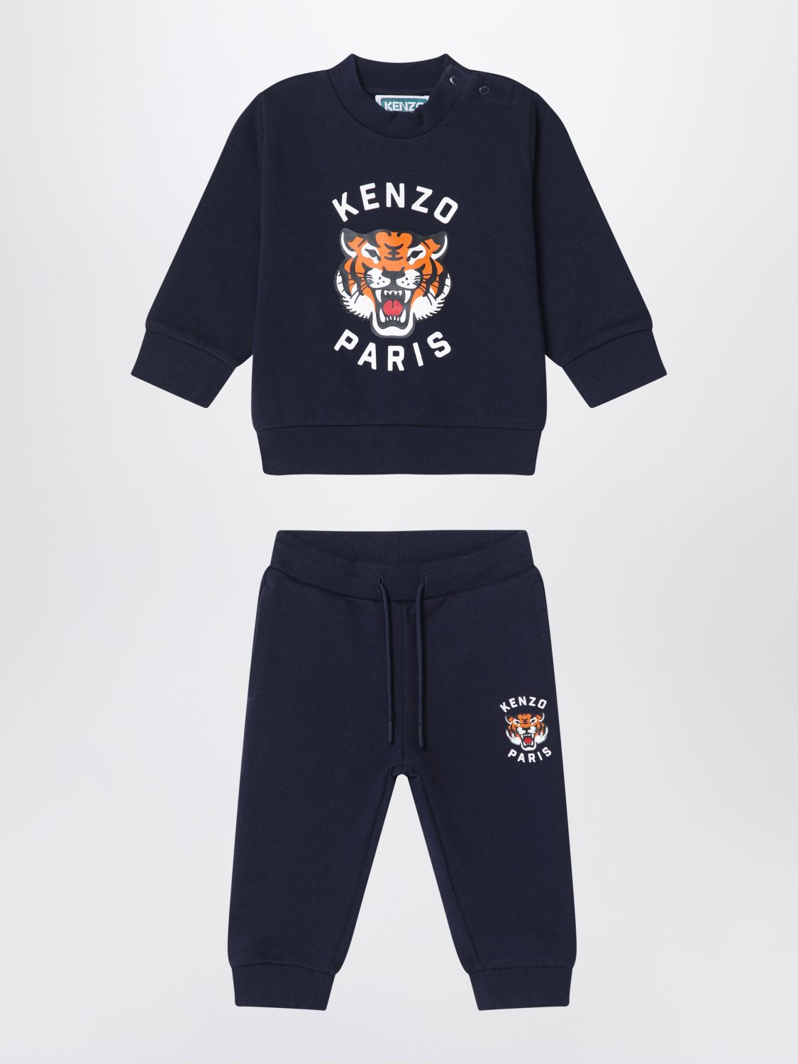 Kenzo Blue Suit For Baby Boy With Lucky Tiger In Marine