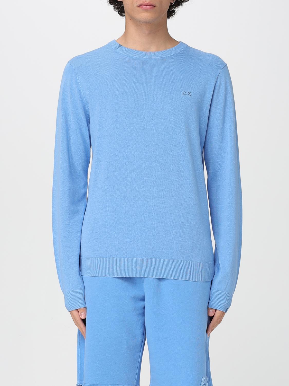 Sun 68 Embroidered Crew-neck Sweater In Blue