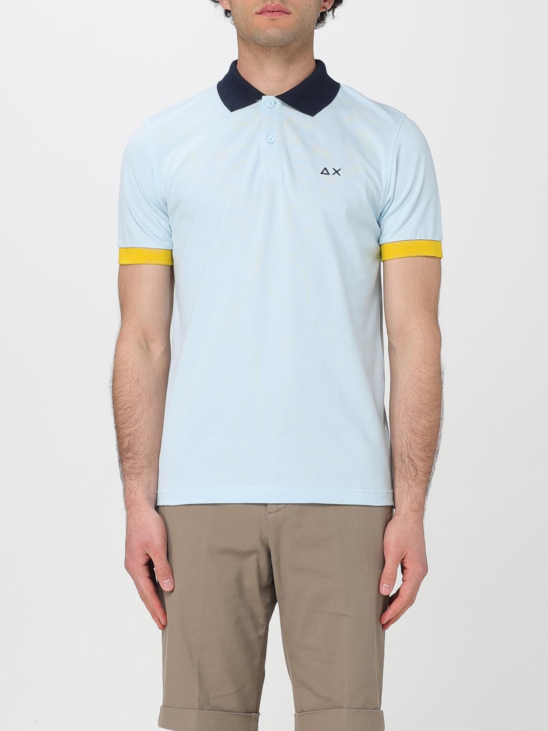 Sun 68 Colour-block Polo Shirt In ブルー