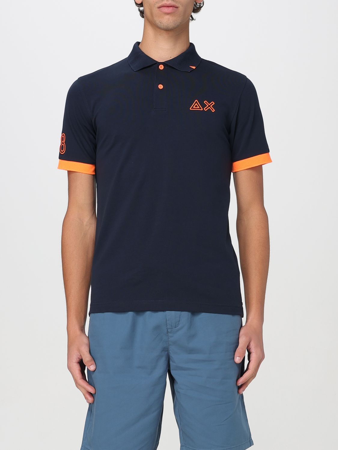 Sun68 T-shirt And Polo Shirt In Navy
