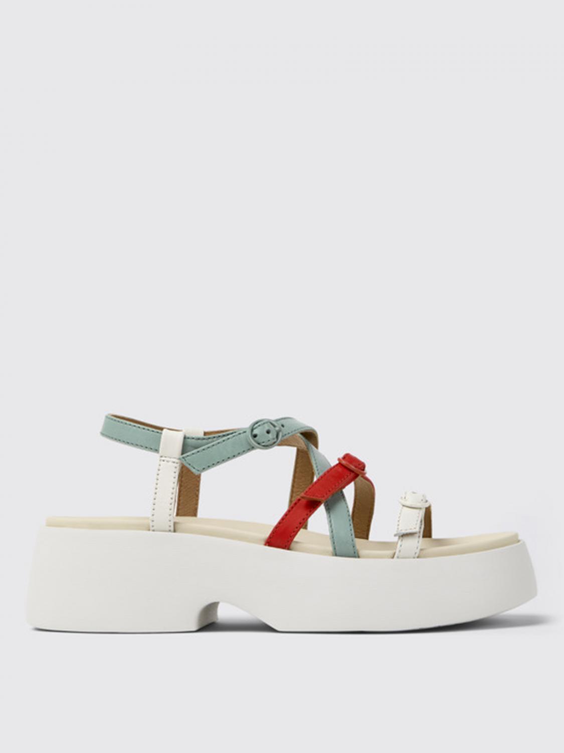 Shop Camper Heeled Sandals Woman Color Multicolor In Bunt