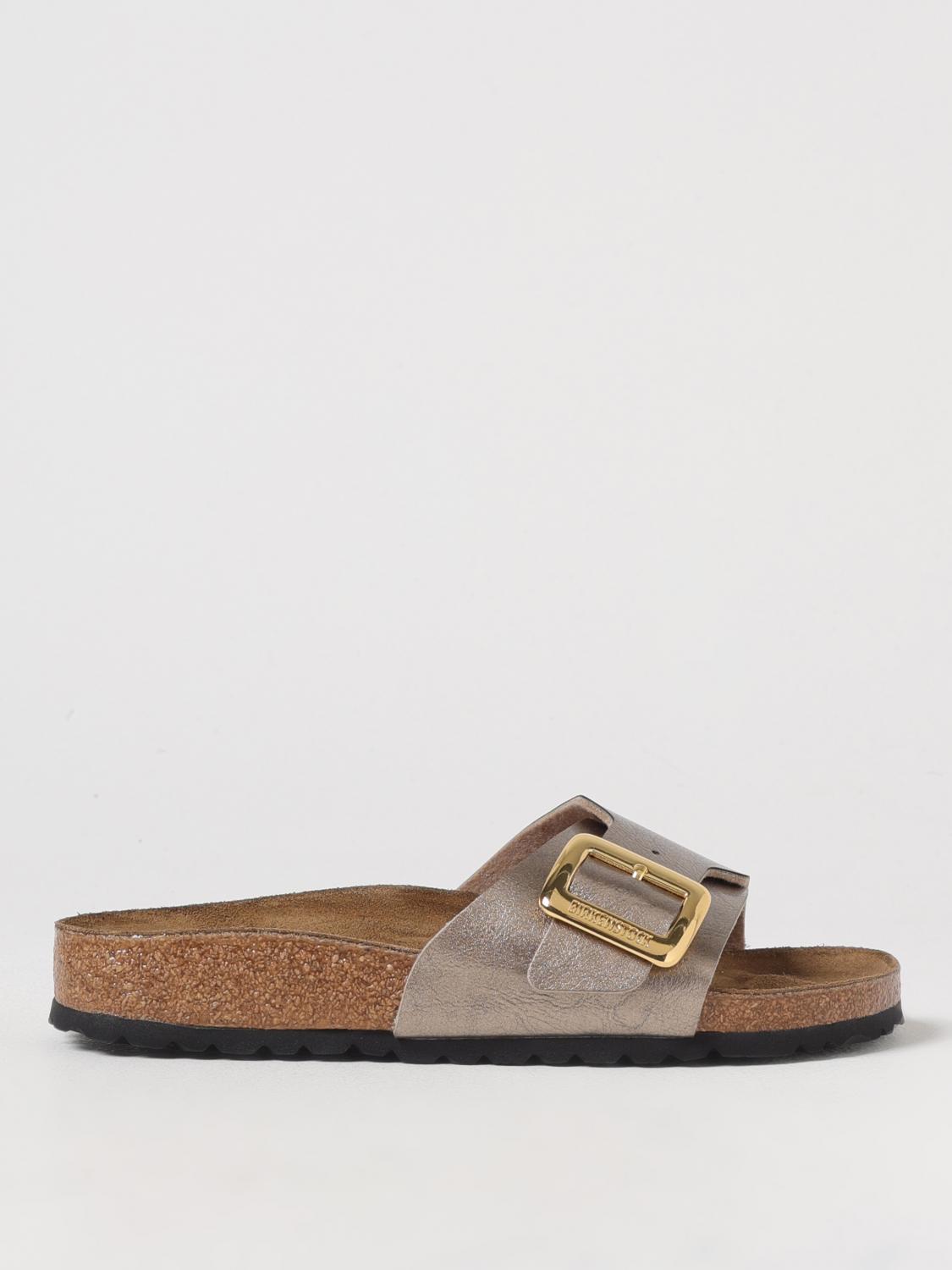 Birkenstock Flat Sandals Woman Color Dove Grey In Dove Grey
