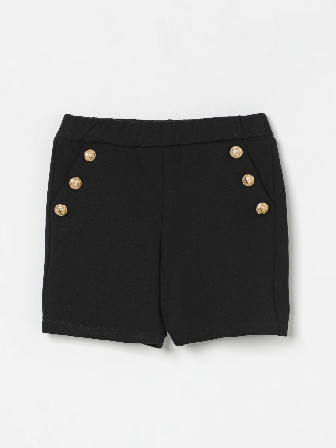 Balmain Black Shorts For Baby Boy With Logo In Black