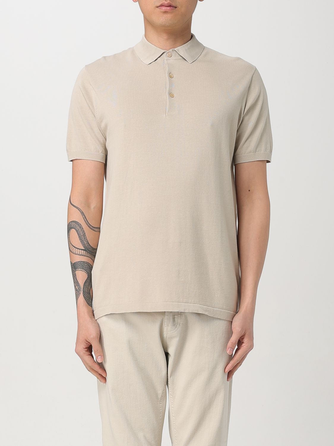 Shop Aspesi Polo Shirt Men Color Sand
