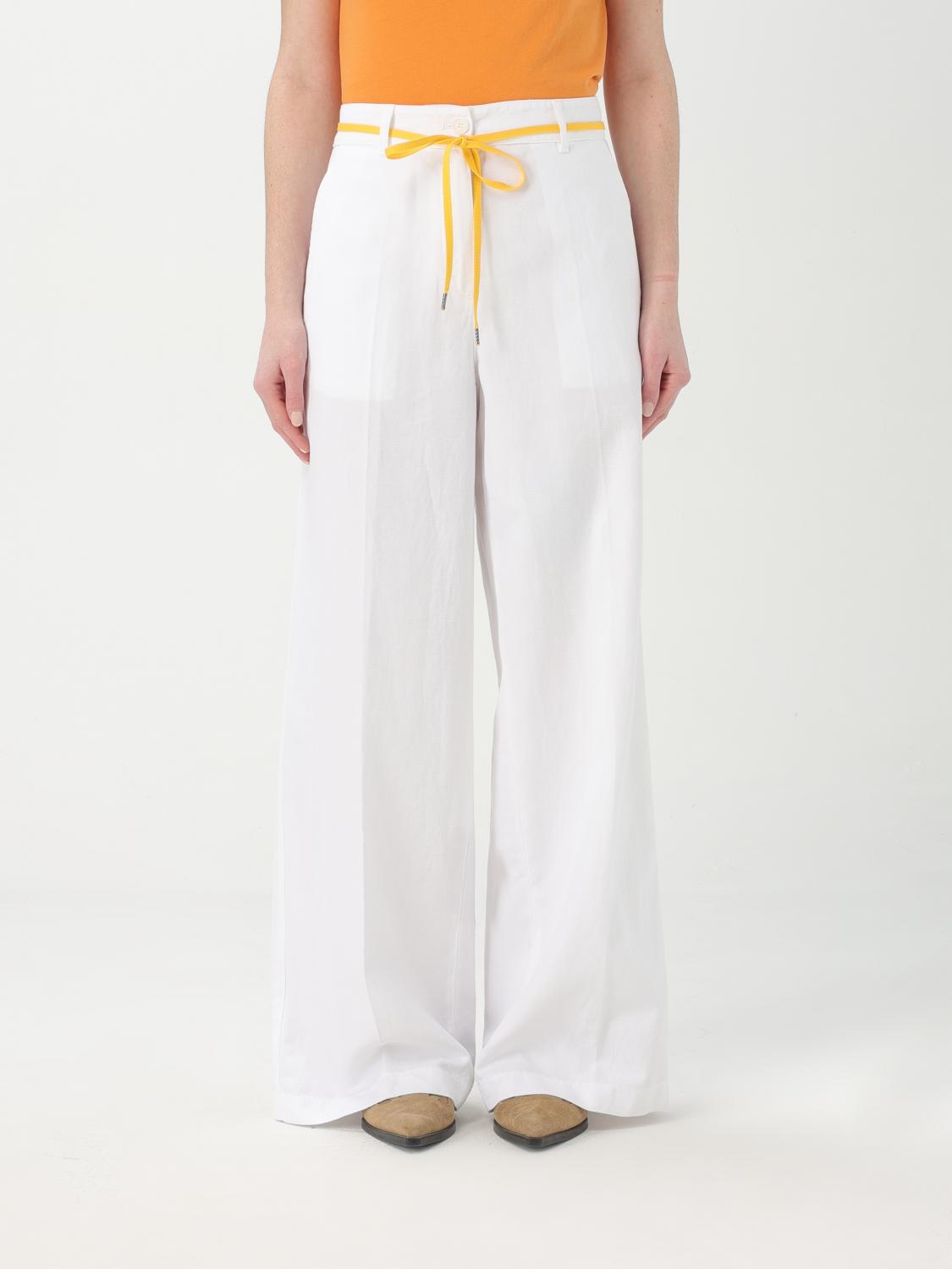 Aspesi Cotton Gabardine Wide Leg Pants In Weiss