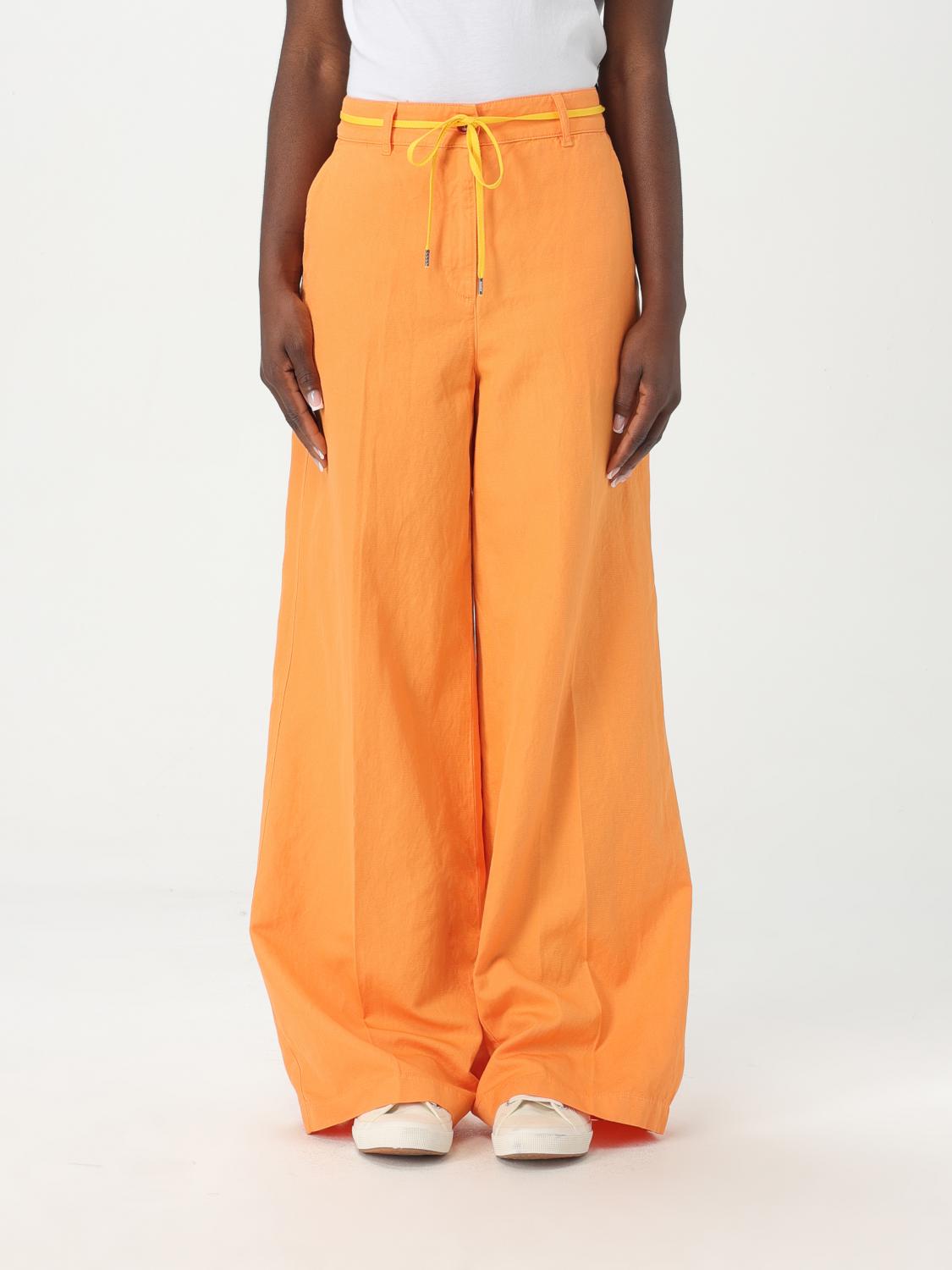 Aspesi Wide-leg Pants With Drawstring Waist In Orange