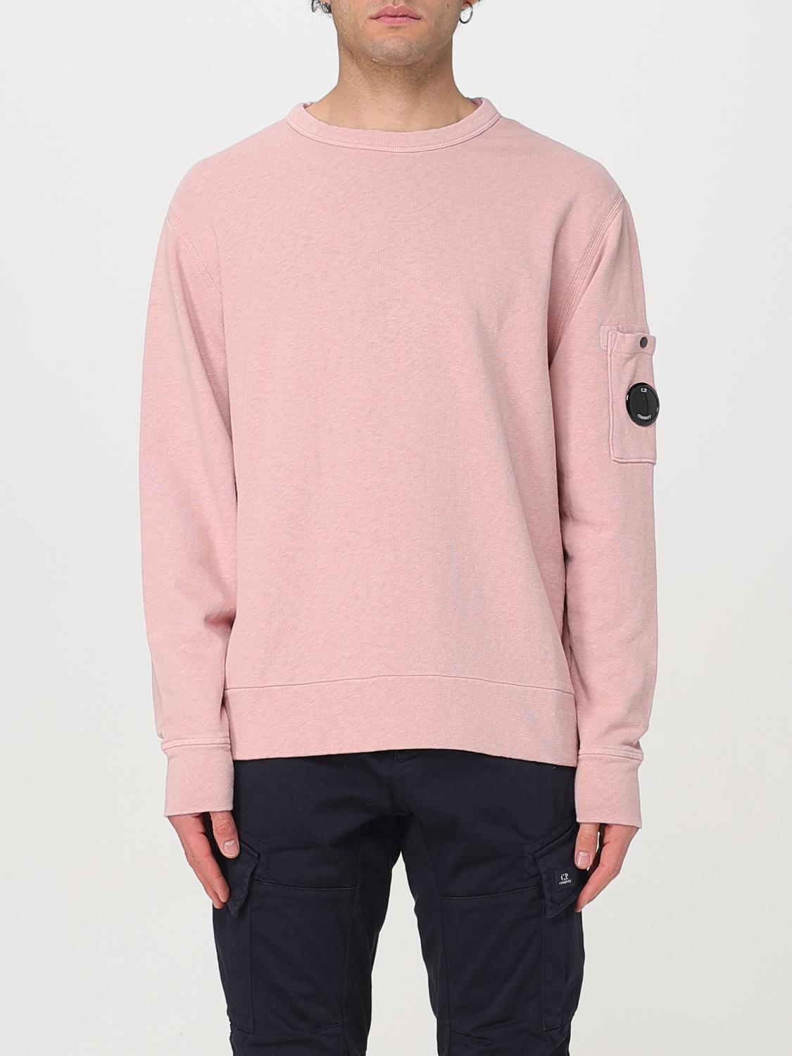 C.p. Company Crew Neck Sweatshirt With Distinctive Lens Detail In Pink