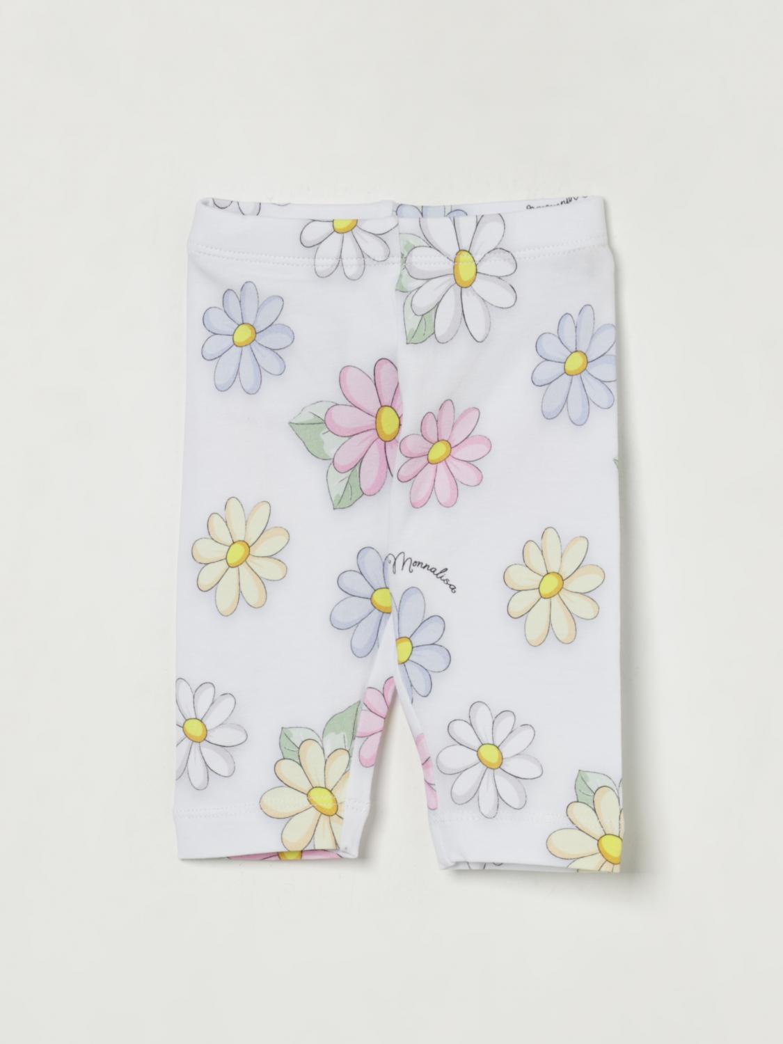 Monnalisa Leggings In Cotone Stretch Con Stampa Floreale