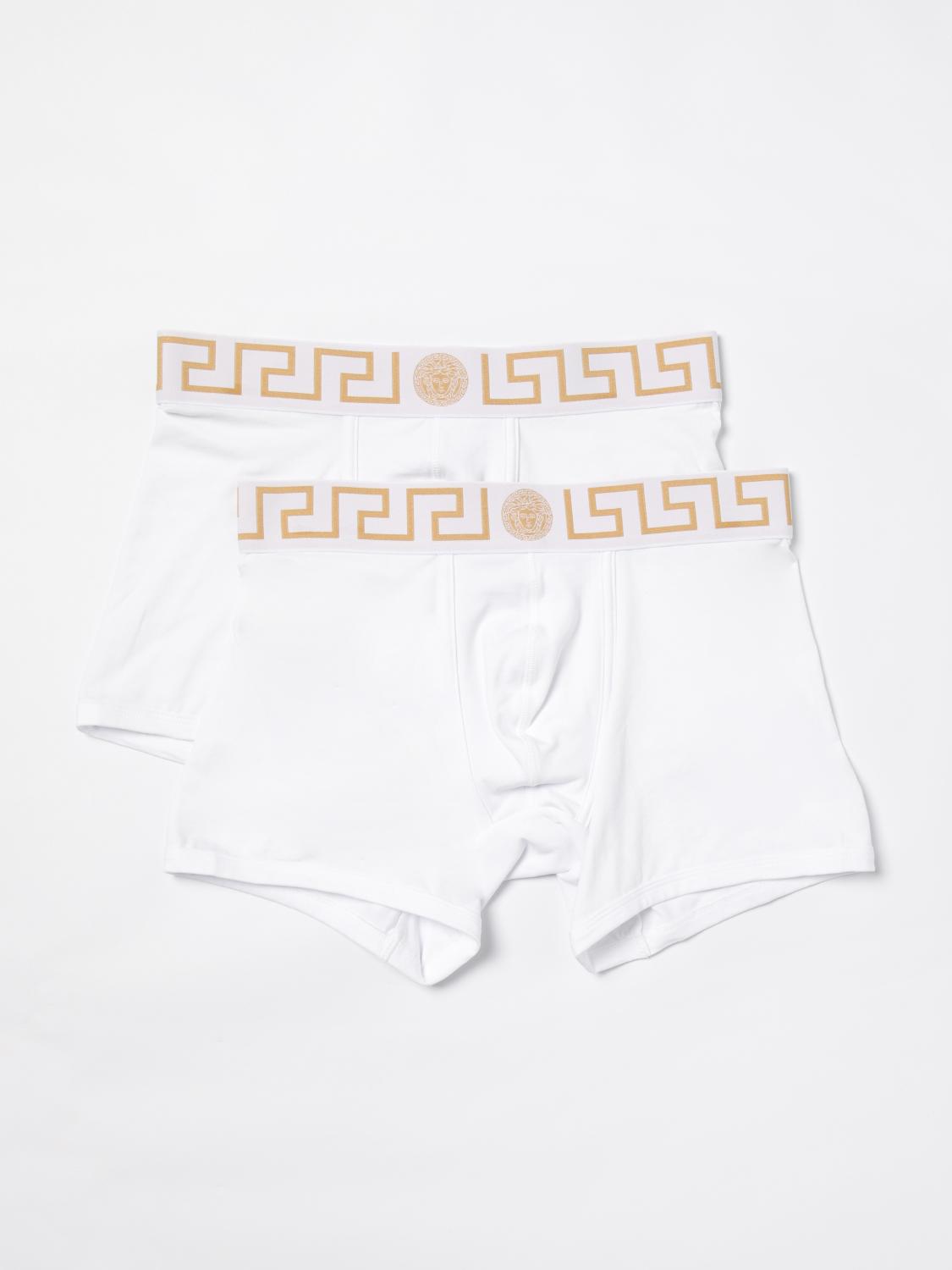 Versace Two-pack White Greca Border Boxer Briefs In Weiss