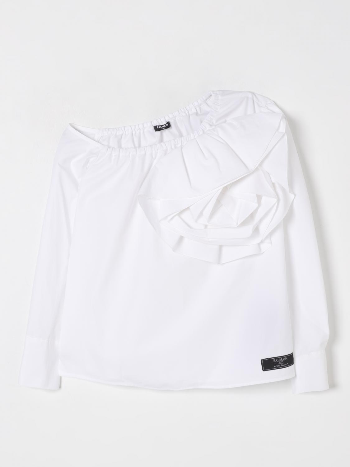 Balmain Shirt Kids Color White In White