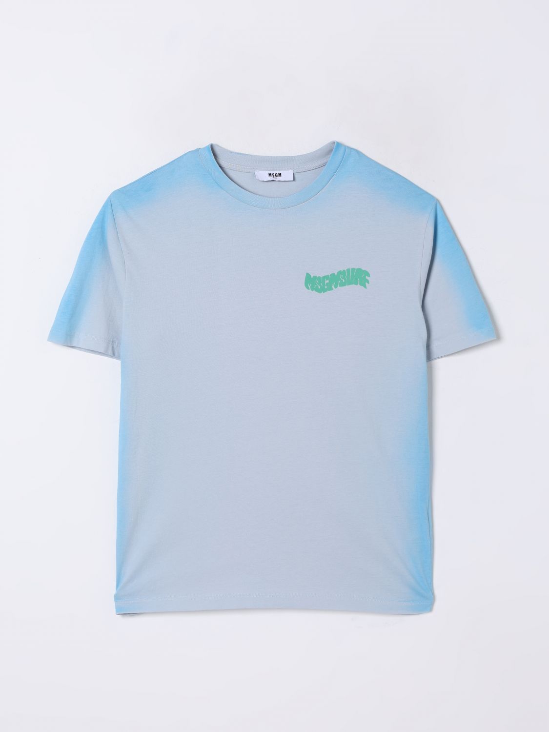 Msgm T-shirt Kids Kids Color Gnawed Blue In アジュール