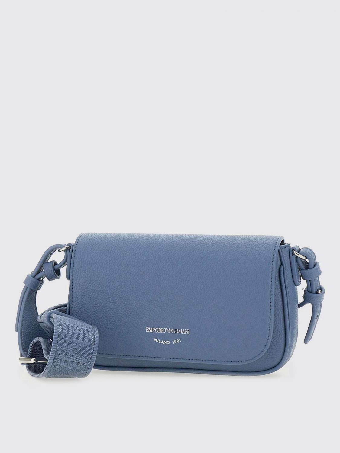 Emporio Armani Vegan Leather Shoulder Bag With Flap