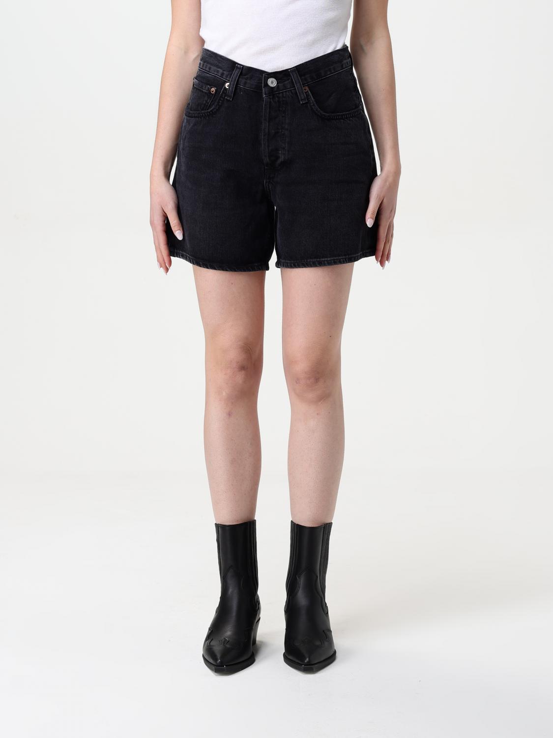 Agolde Short Woman Color Black In Black