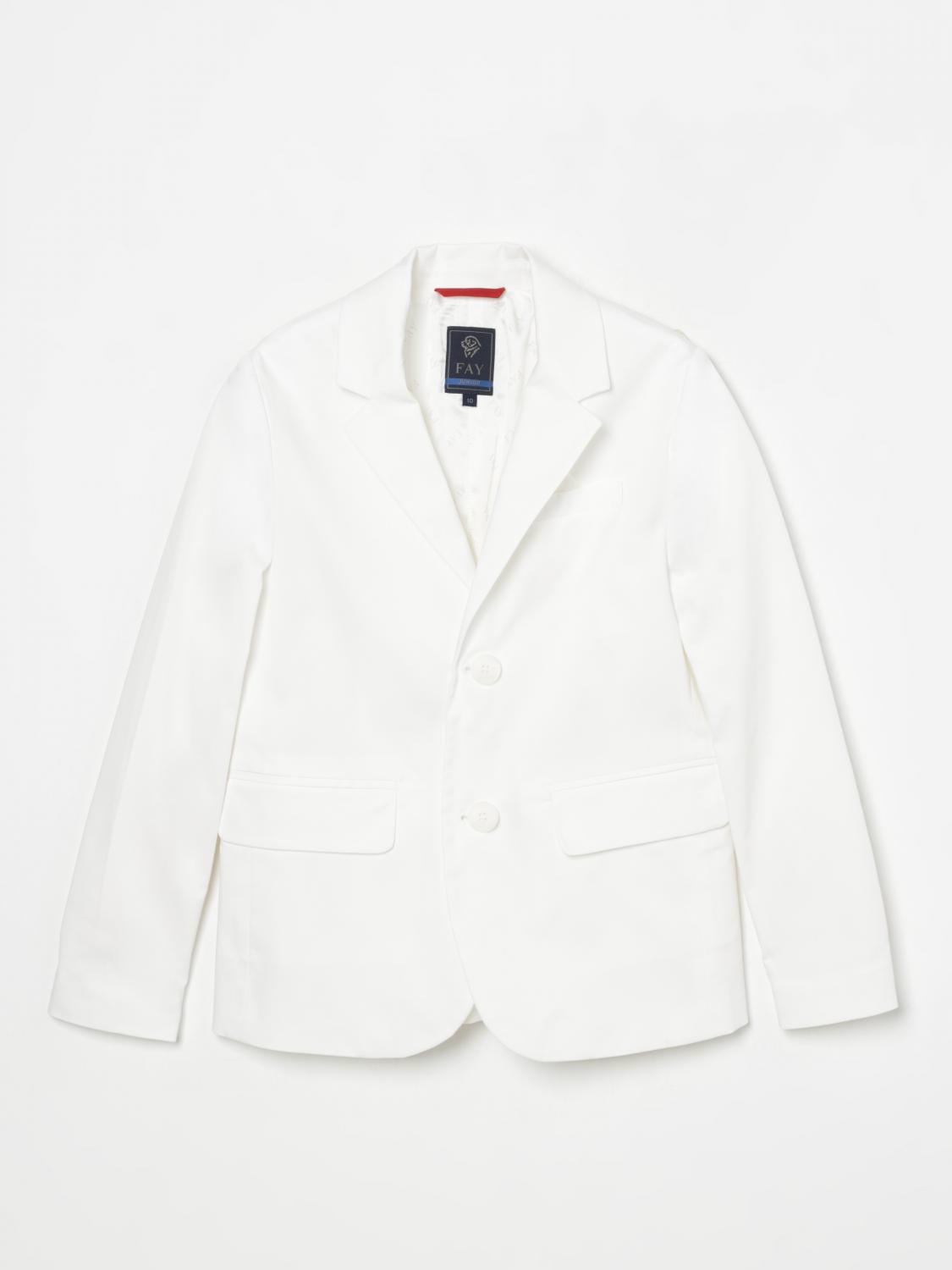 Fay Junior Jacket Kids Color White In White