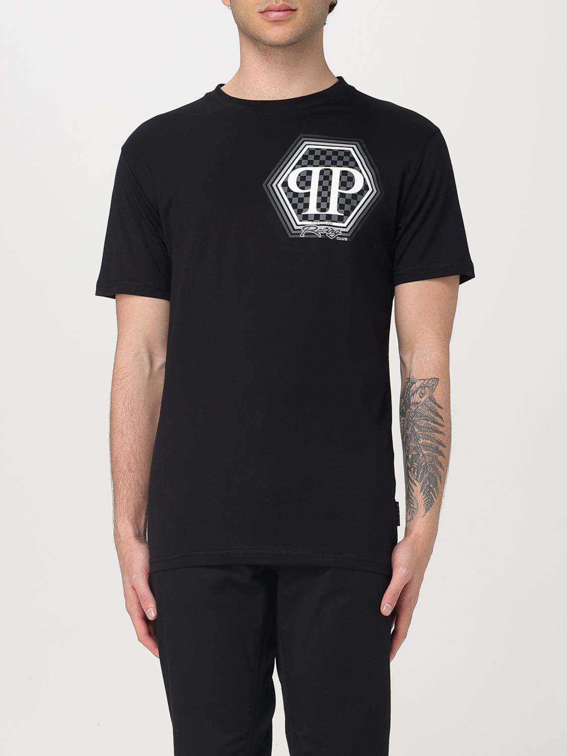 Philipp Plein `hexagon` Short Sleeve Round-neck T-shirt In Schwarz