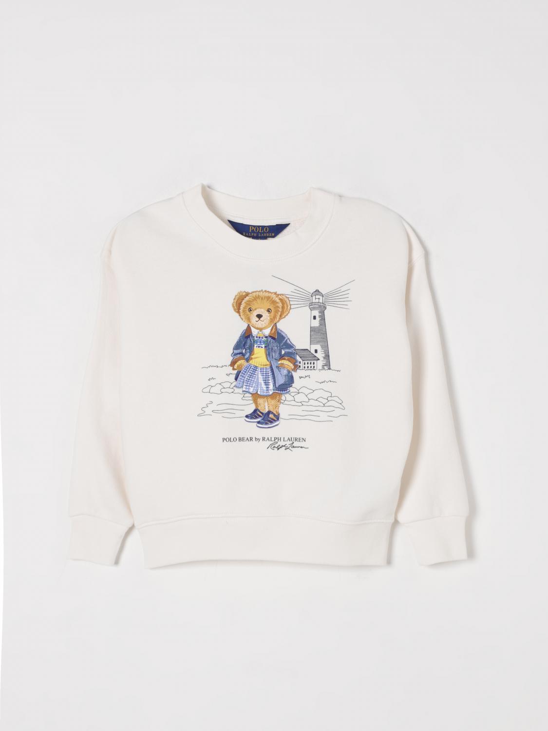Polo Ralph Lauren White Sweatshirt With Maxi Logo Print On The Front And Logo Lettering On The Front In Cotton Blend G In White