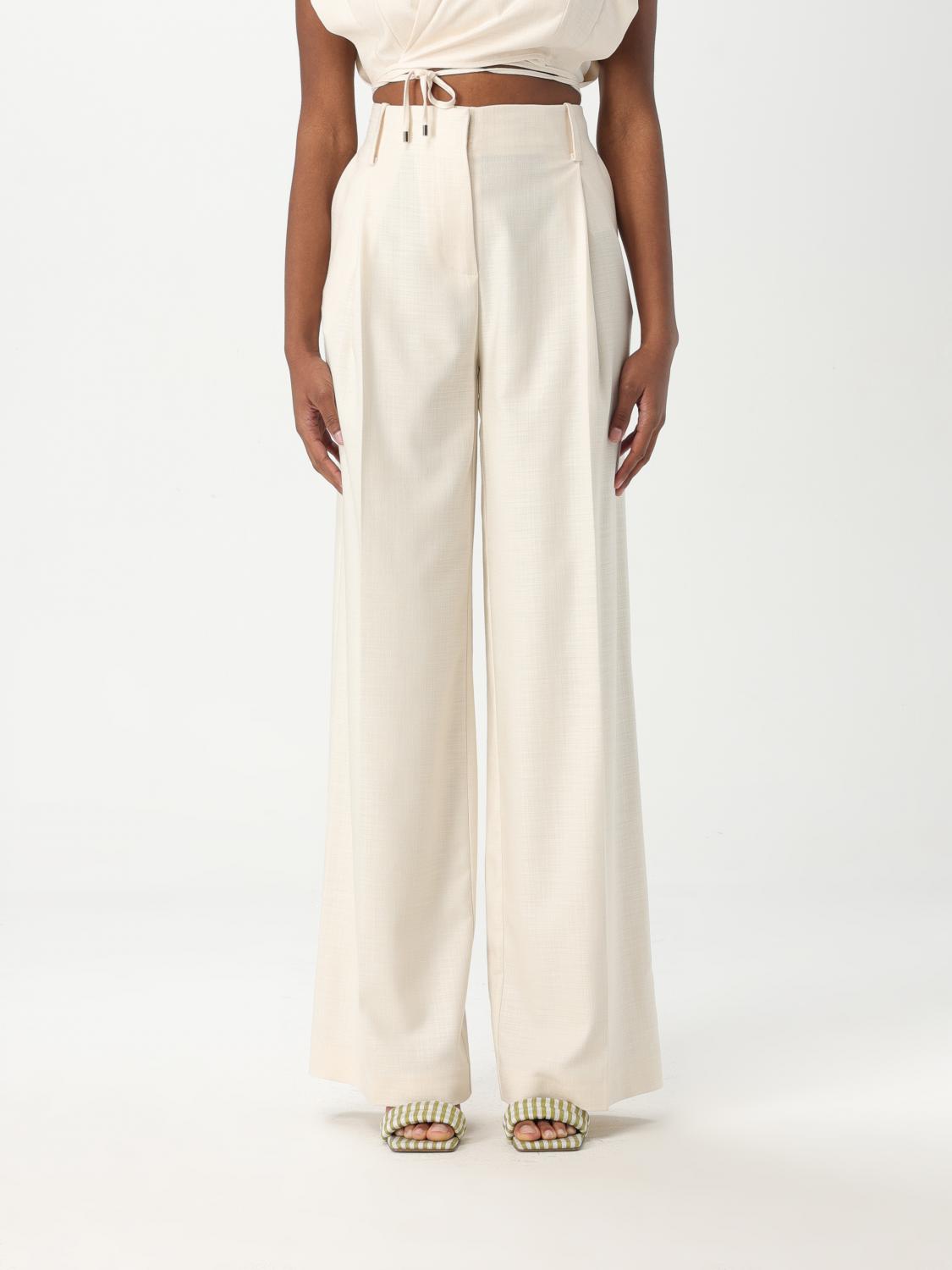 Simona Corsellini Pants Woman Color Ivory In Ivory