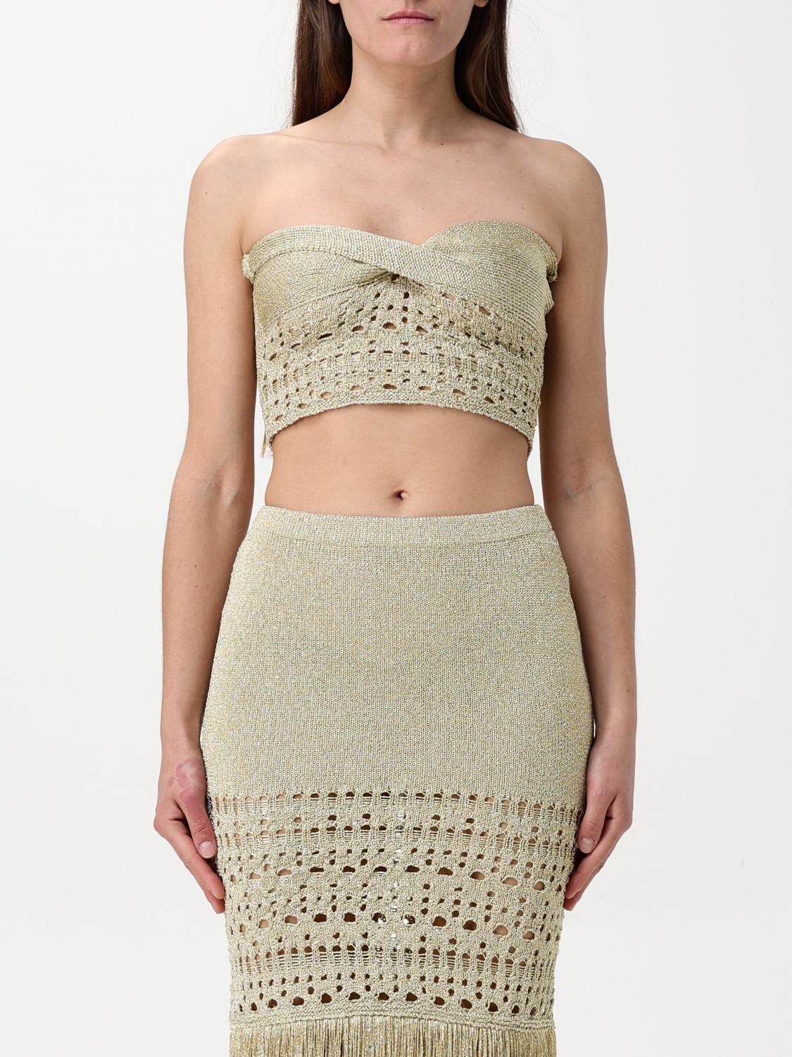 Shop Simona Corsellini Skirt Woman Color Gold