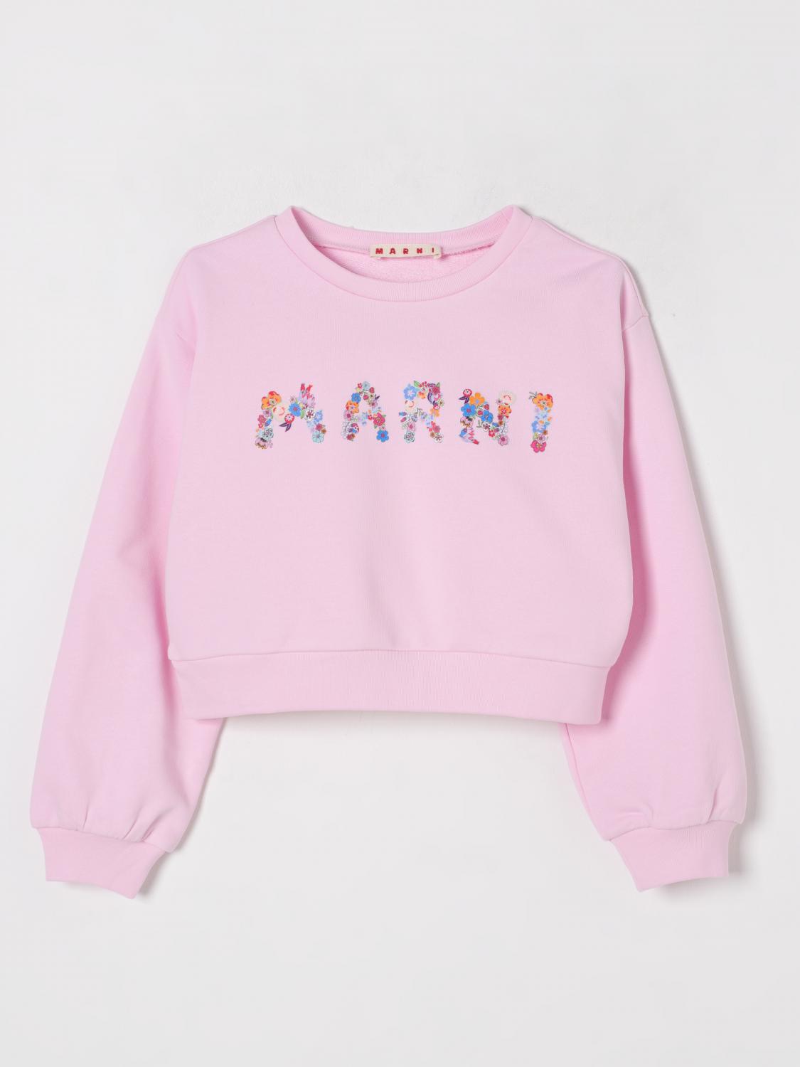 Marni Felpa Girocollo Con Holiday Logo In Pink