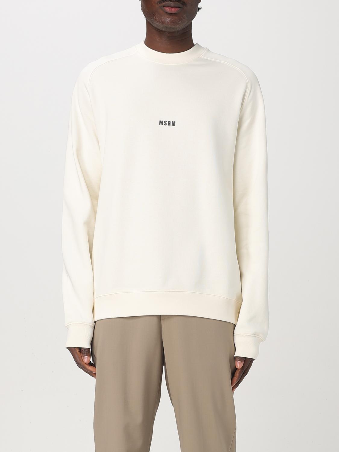 Msgm Sweatshirt Men Color Cream In Cream
