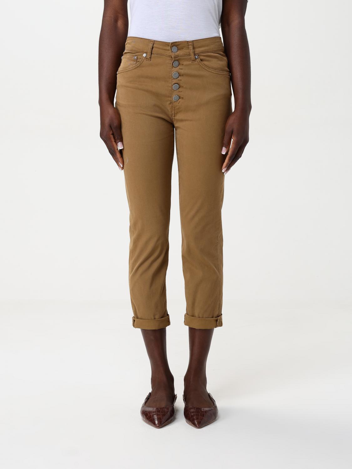 Dondup Cropped Straight-leg Trousers In Beige