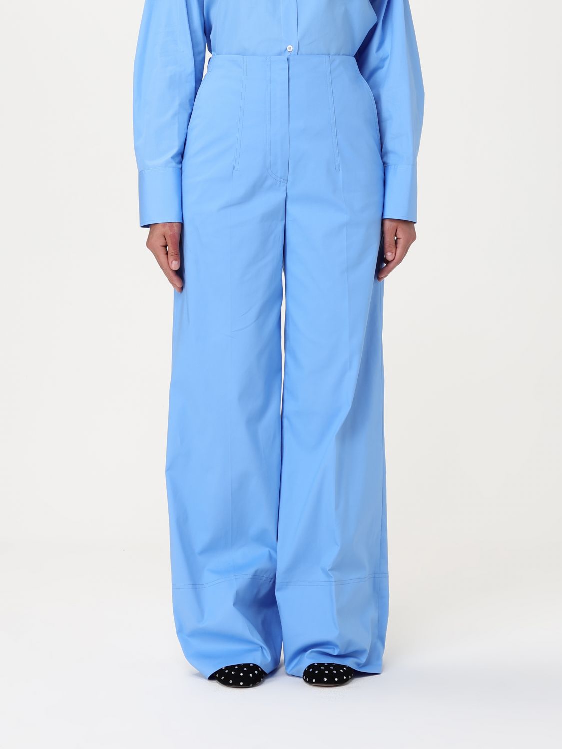Msgm Pants  Woman Color Gnawed Blue