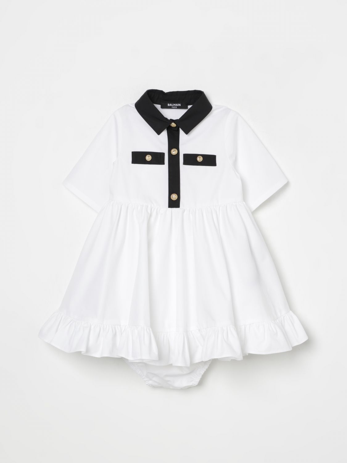 Balmain Paris Kids Dress In White