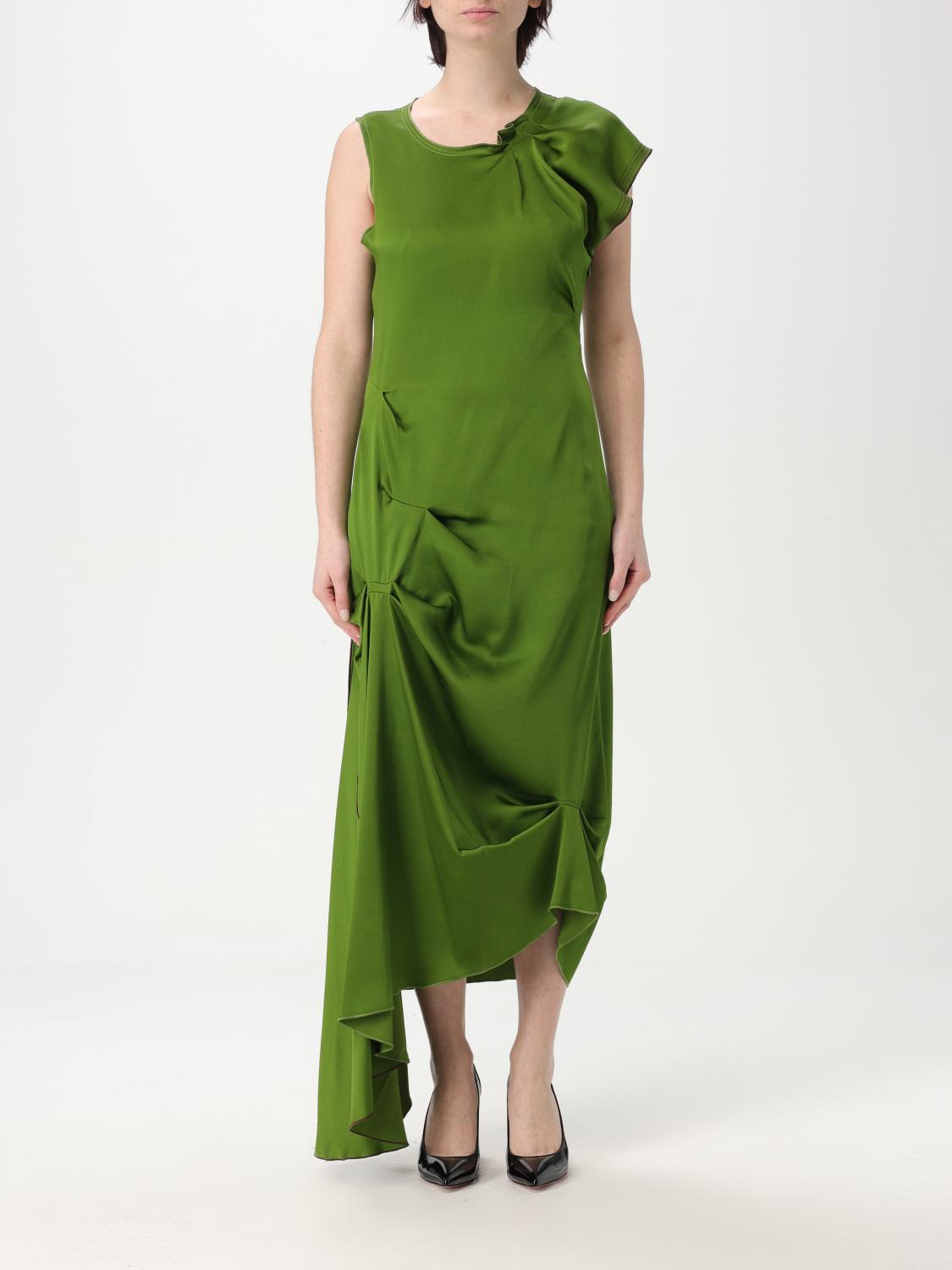 Victoria Beckham Draped Sleeveless Midi Dress With Asymmetric Detailing In Schwarz