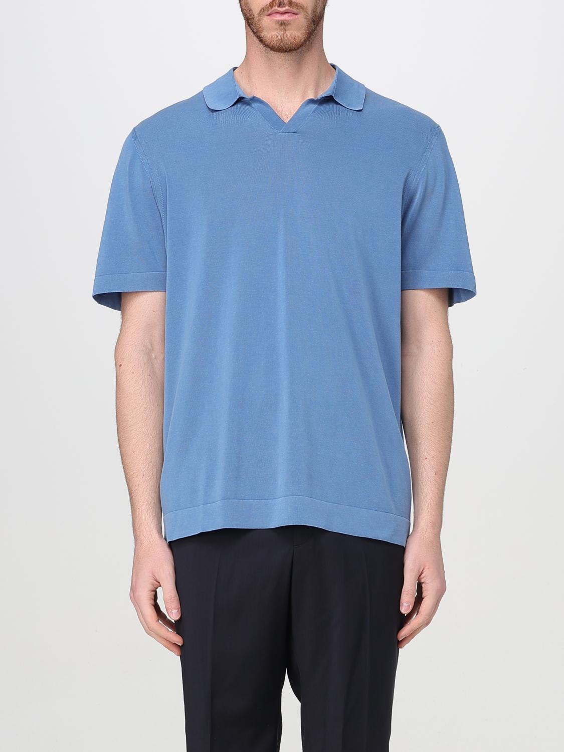 Drumohr Frosted Button T-shirt In Blue