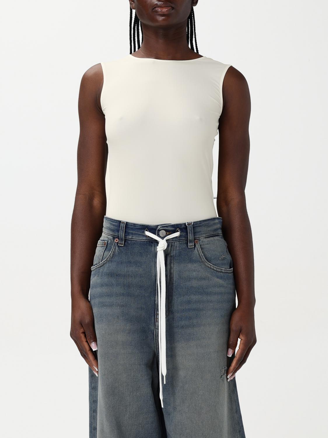 Mm6 Maison Margiela Cotton Tank Top In White
