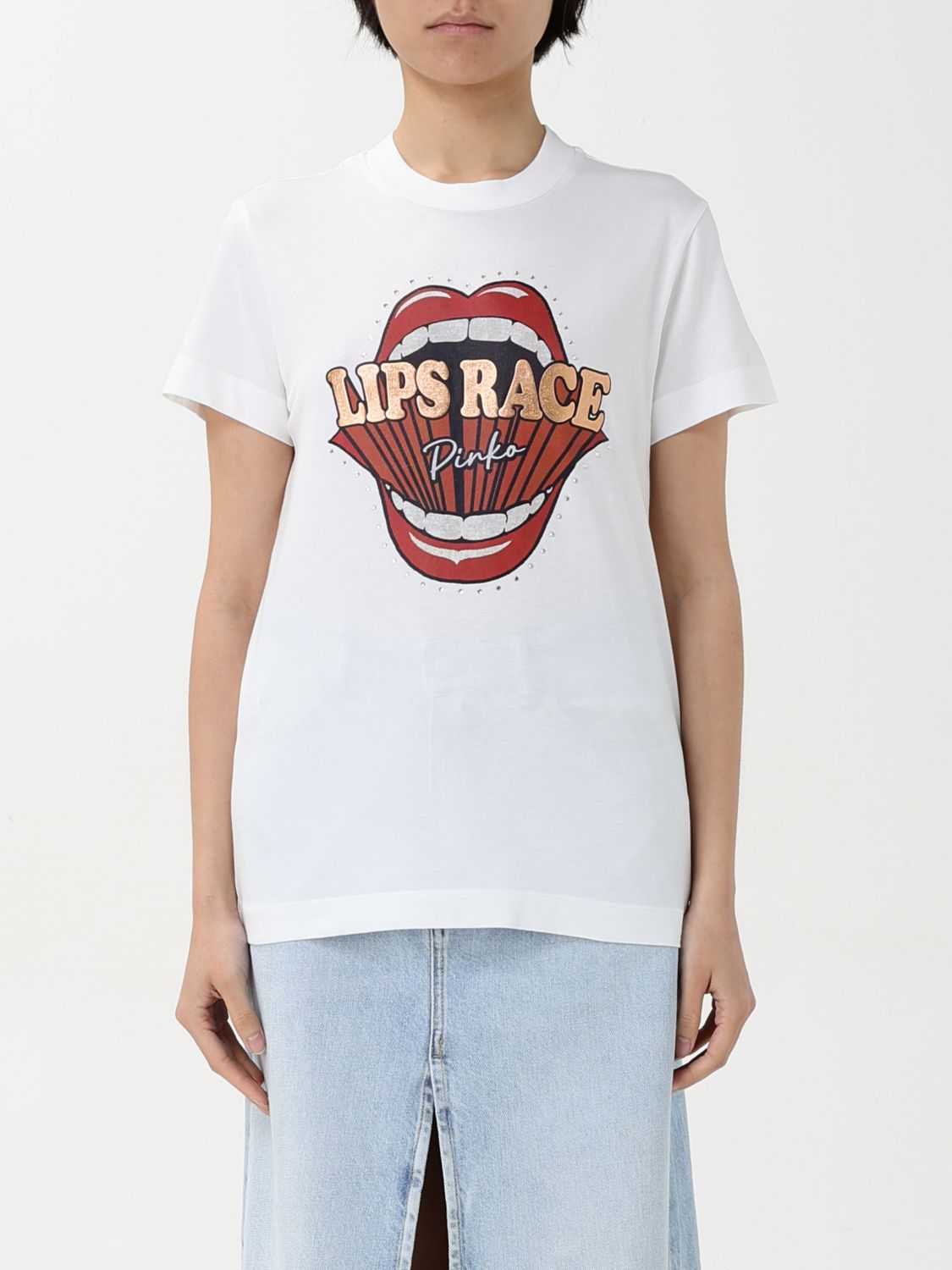 Shop Pinko T-shirt Woman Color White