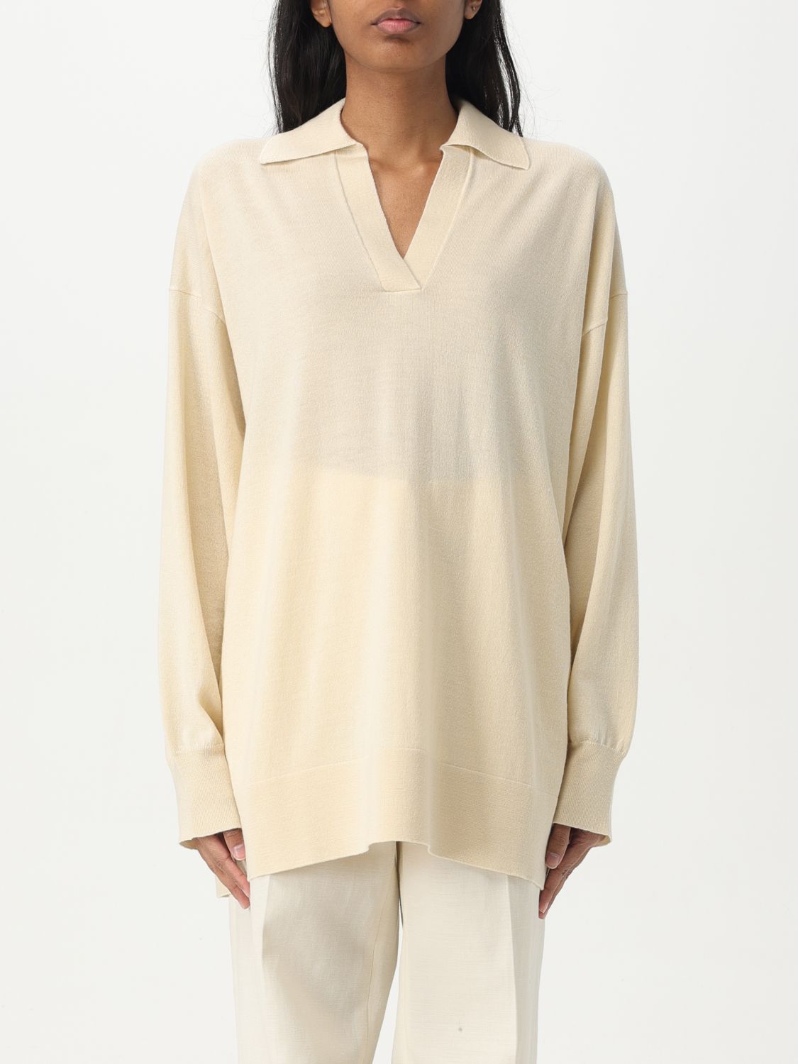 Shop Fabiana Filippi Polo Shirt Woman Color Cream