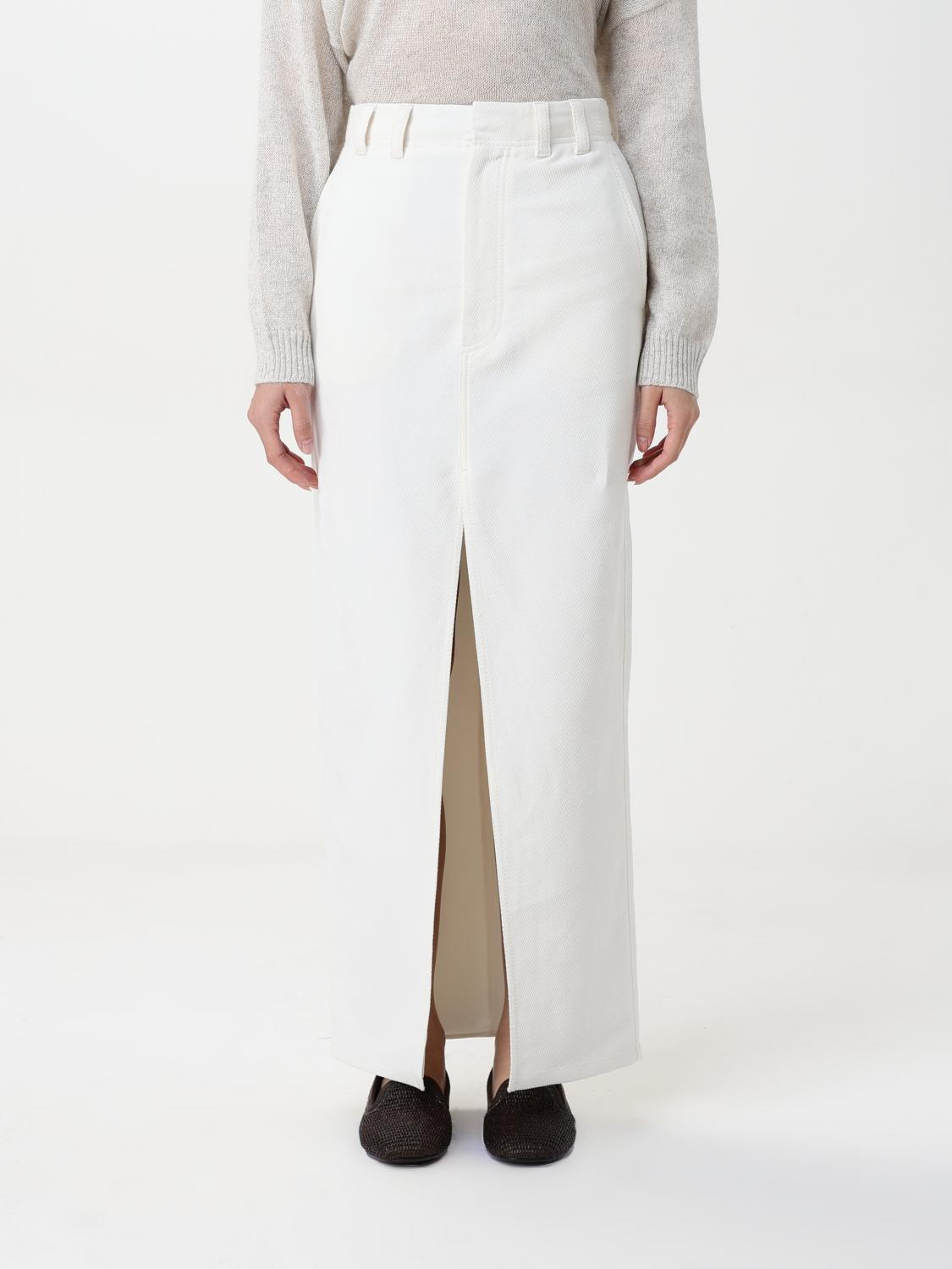 Shop Brunello Cucinelli Skirt Woman Color White