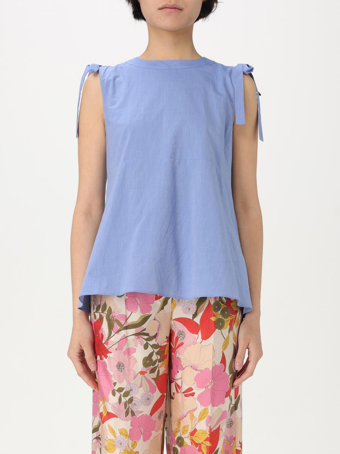 's Max Mara S Max Mara Cotton Canvas Flared Top In Blau
